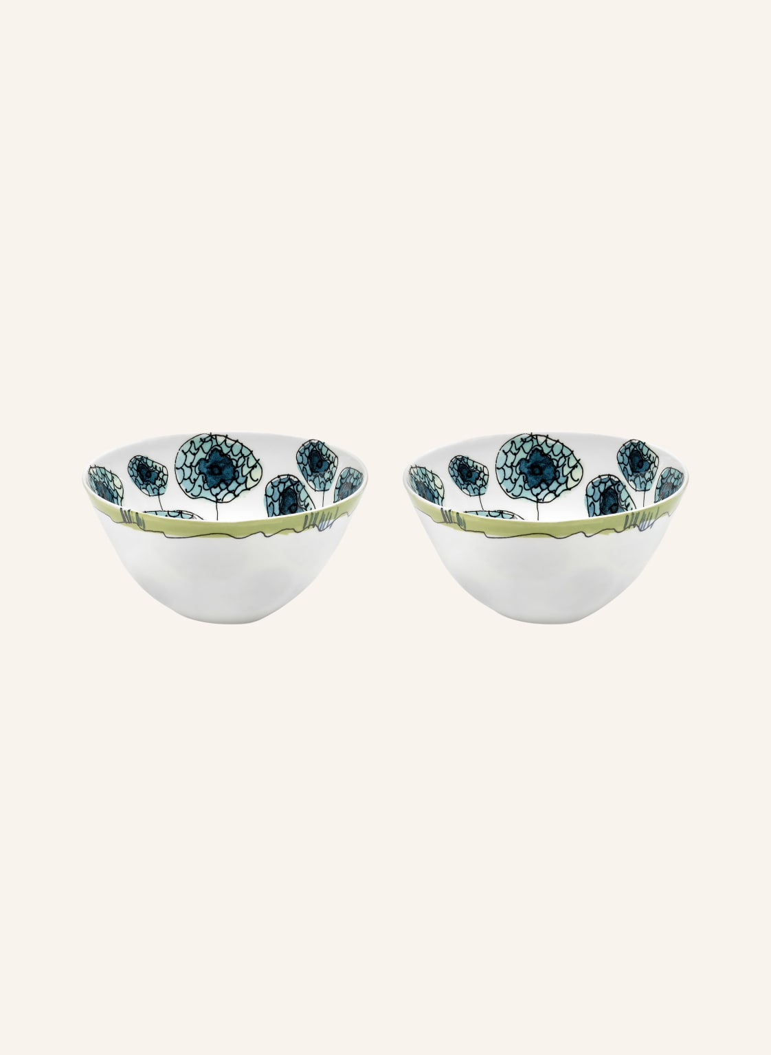 Serax 2er-Set Schalen Midnight Flowers Anemone M weiss Serax 2er-Set Schalen Midnight Flowers Anemone M weiss von SERAX