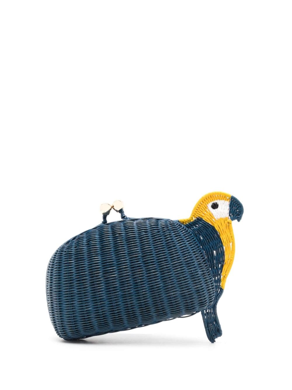 SERPUI Bobbie Macaw wicker clutch bag - Blue von SERPUI