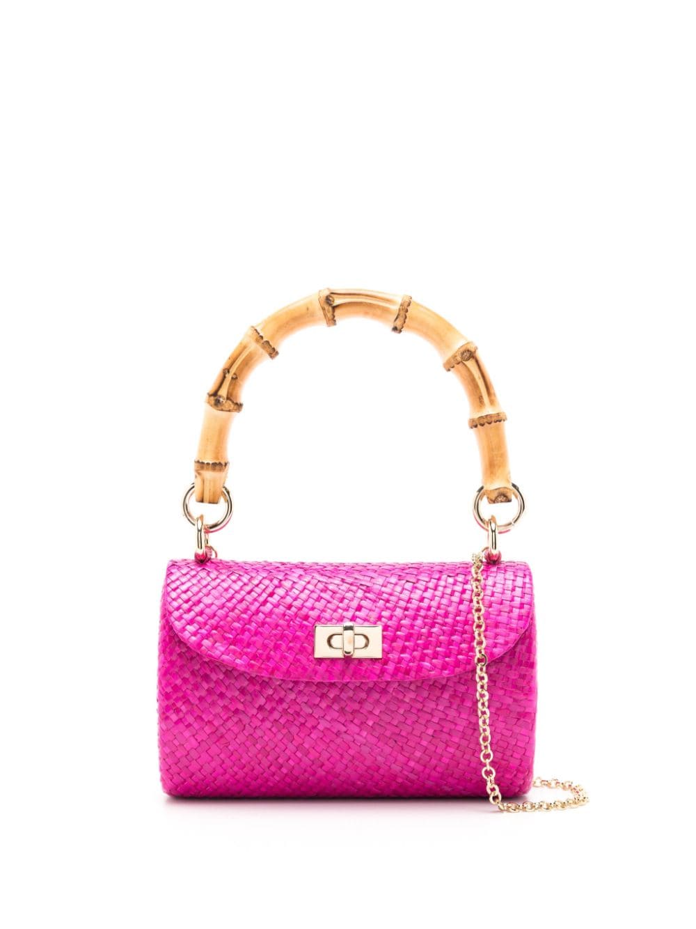 SERPUI Melissa interwoven straw clutch bag - Pink von SERPUI