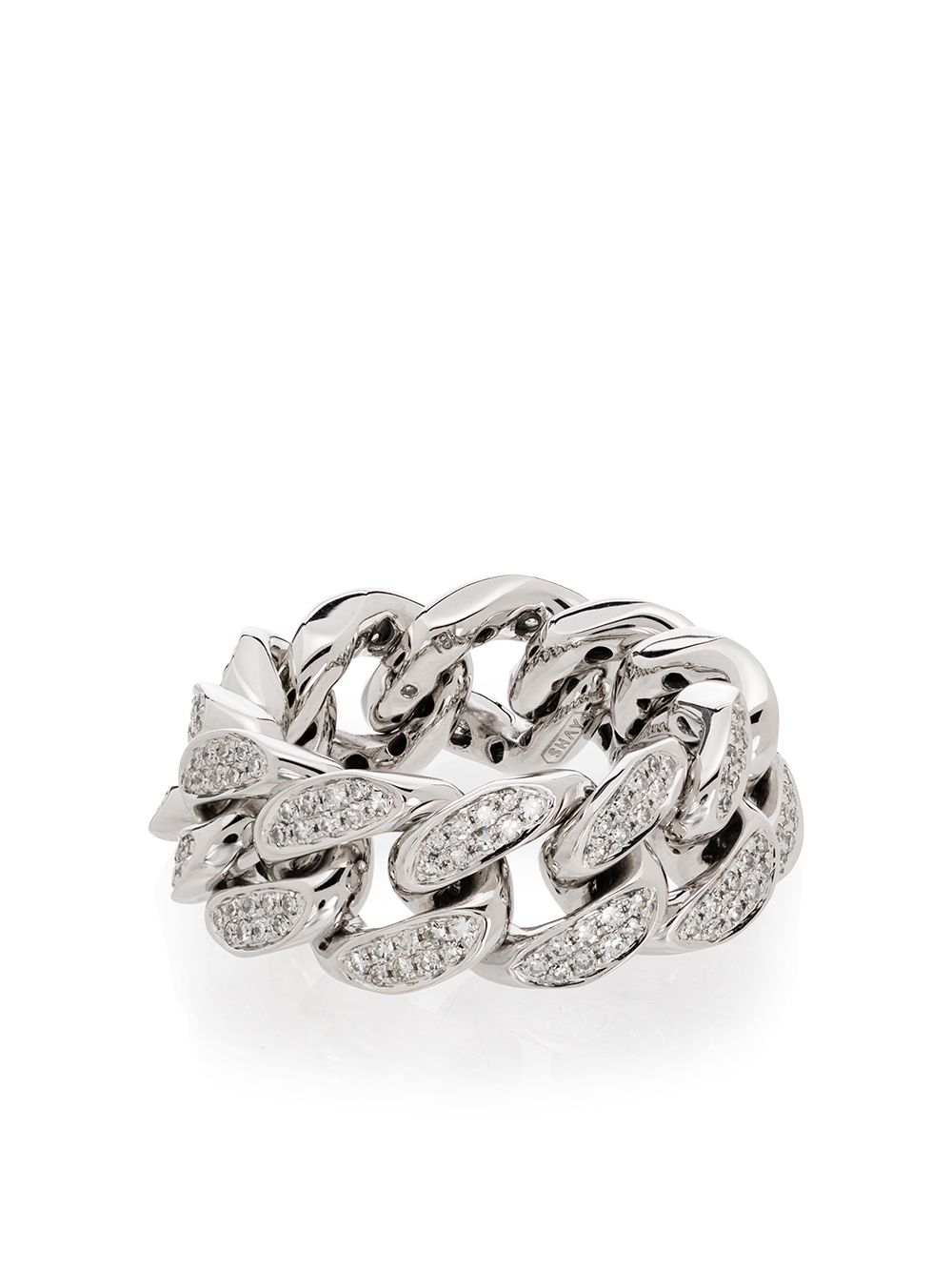 SHAY 18kt white gold flat-link diamond ring von SHAY