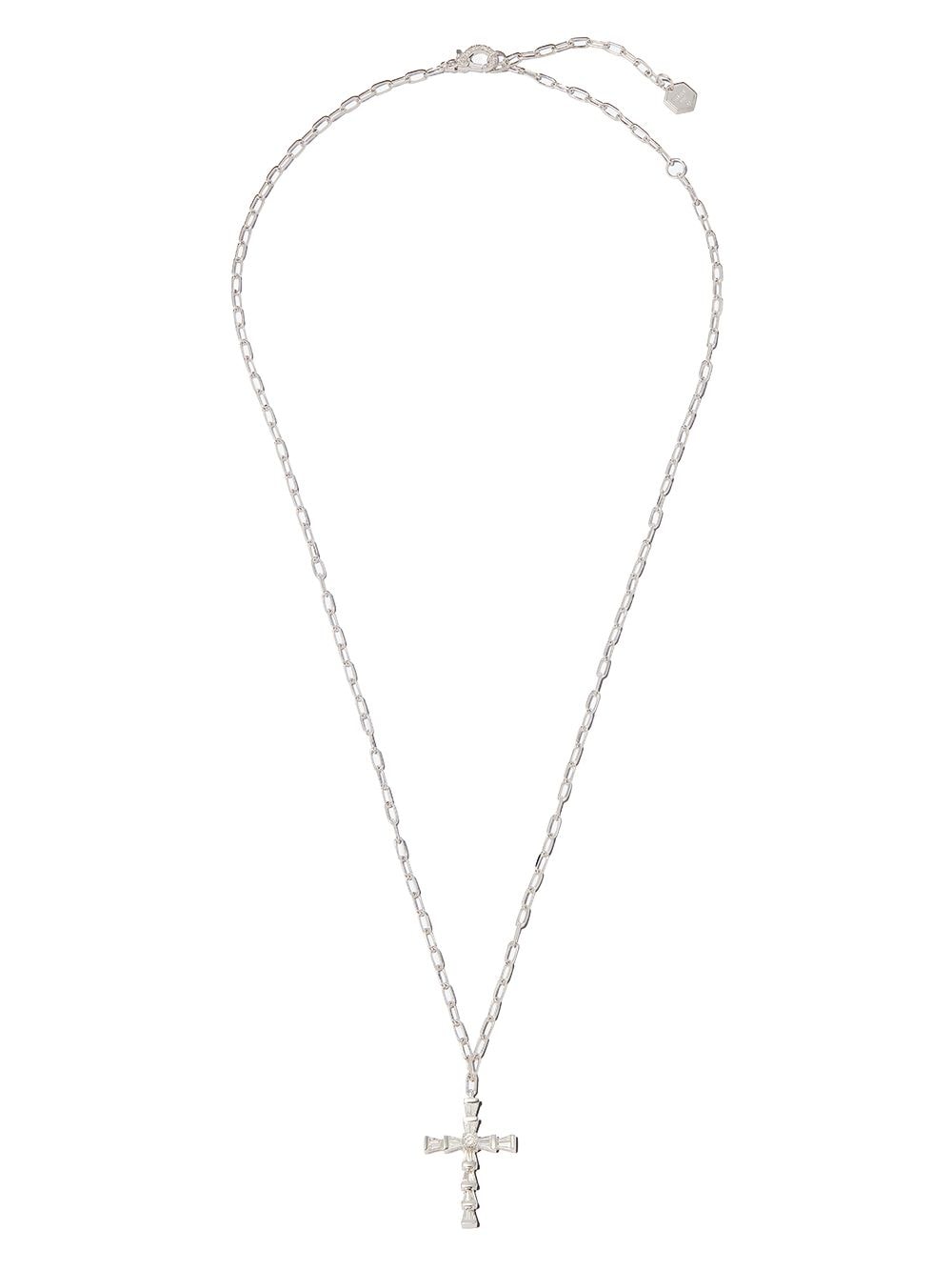 SHAY 18kt white gold mini-cross diamond necklace - Silver von SHAY