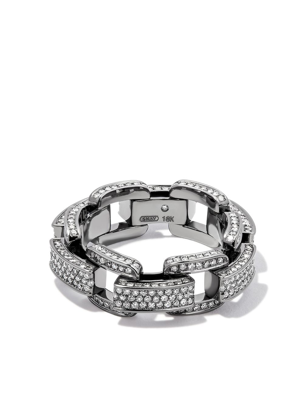 SHAY 18kt black gold diamond chain-link ring von SHAY