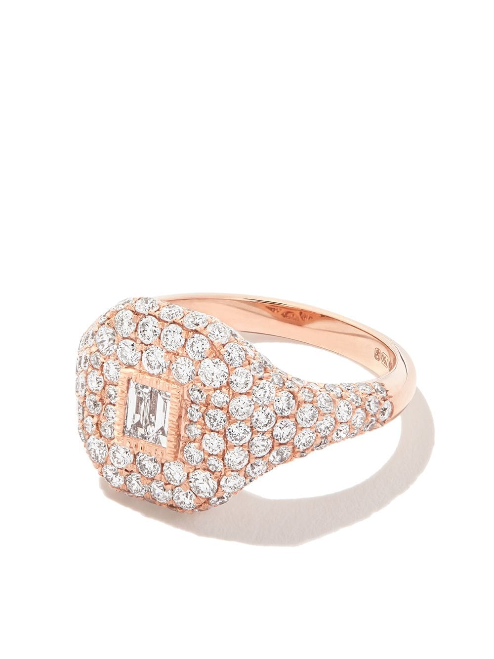 SHAY 18kt rose gold diamond baguette pavé ring - Pink von SHAY