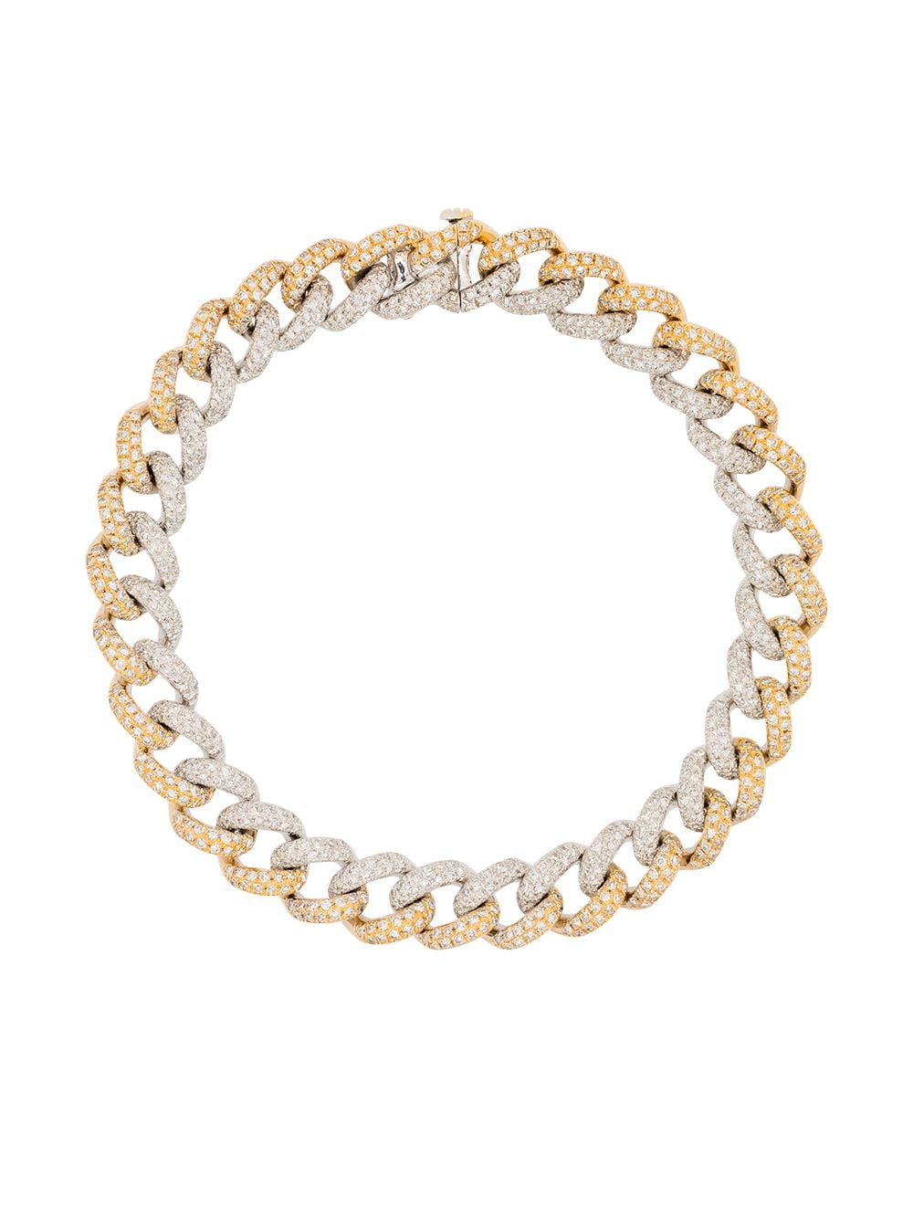 SHAY 18kt two-tone gold pavé diamond bracelet - Silver von SHAY