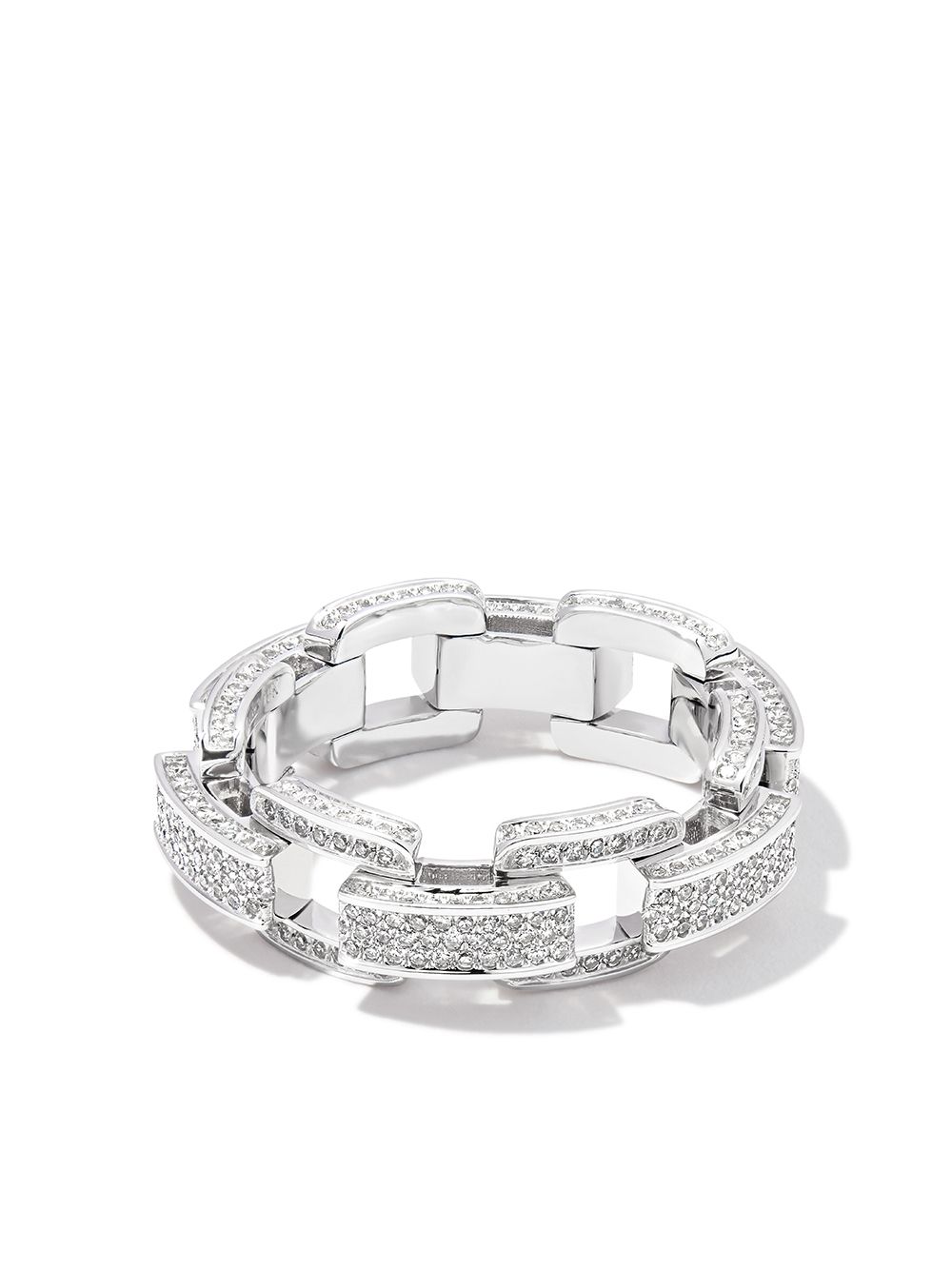 SHAY 18kt white gold Deco Link diamond ring - Silver von SHAY