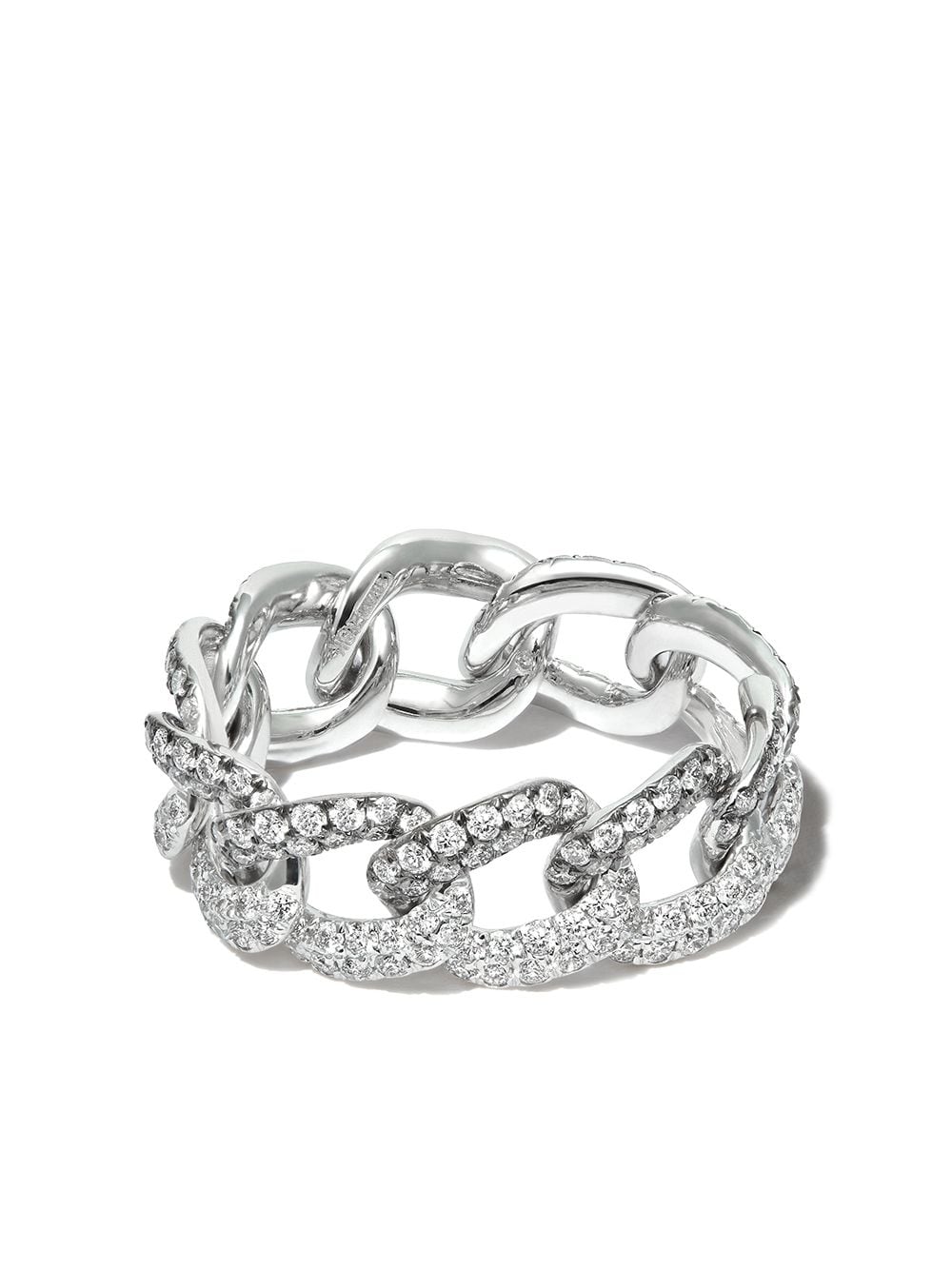 SHAY 18kt white gold diamond link ring - Silver von SHAY