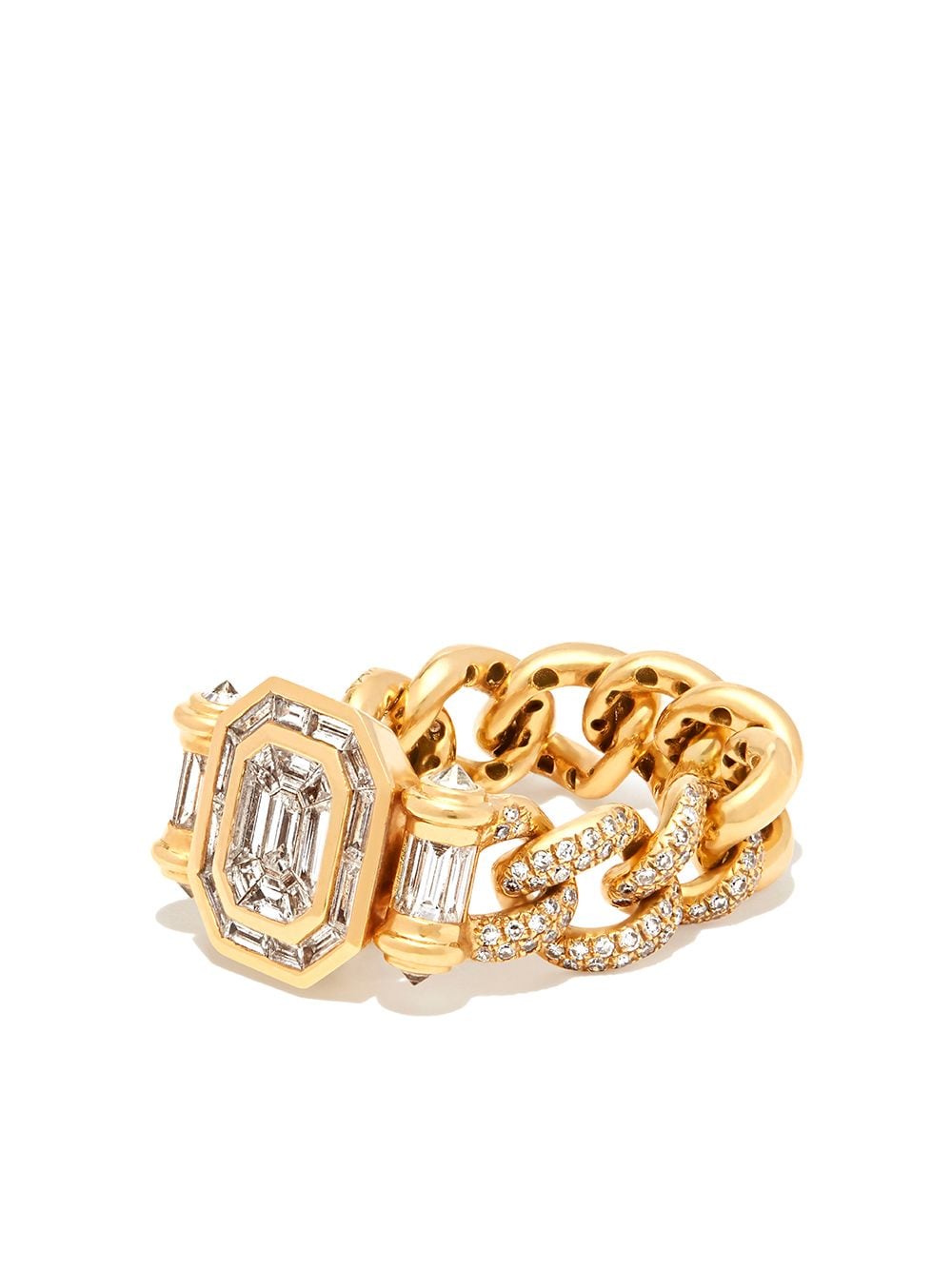 SHAY 18kt yellow gold Partial Halo Link ring von SHAY