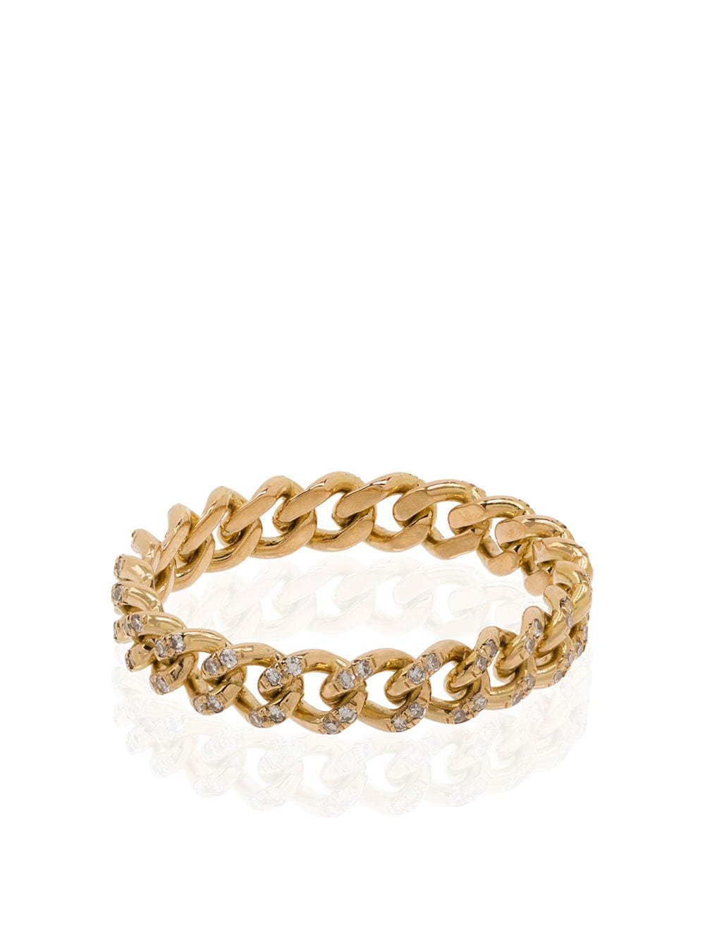 SHAY 18kt yellow gold chain-link diamond ring von SHAY