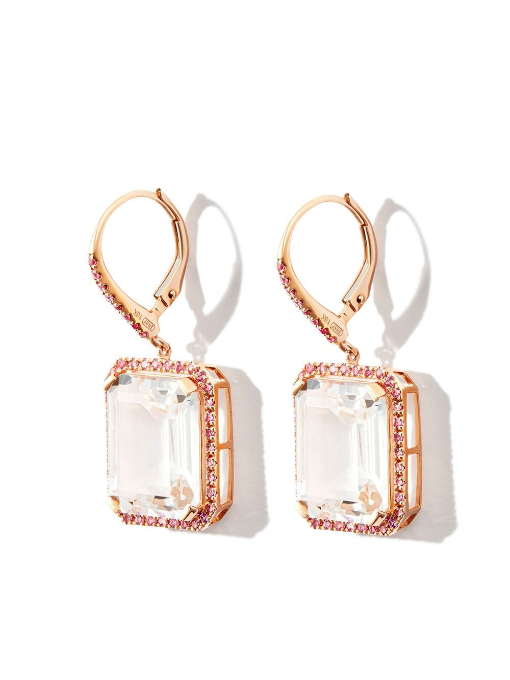 SHAY 18kt yellow gold diamond and sapphire drop earrings von SHAY