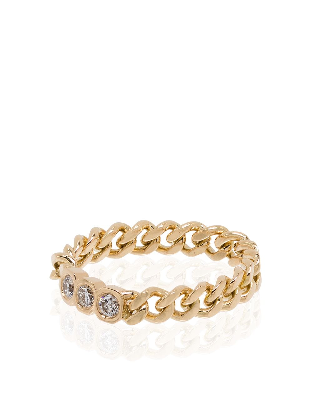 SHAY 18kt yellow gold diamond chain-link ring von SHAY