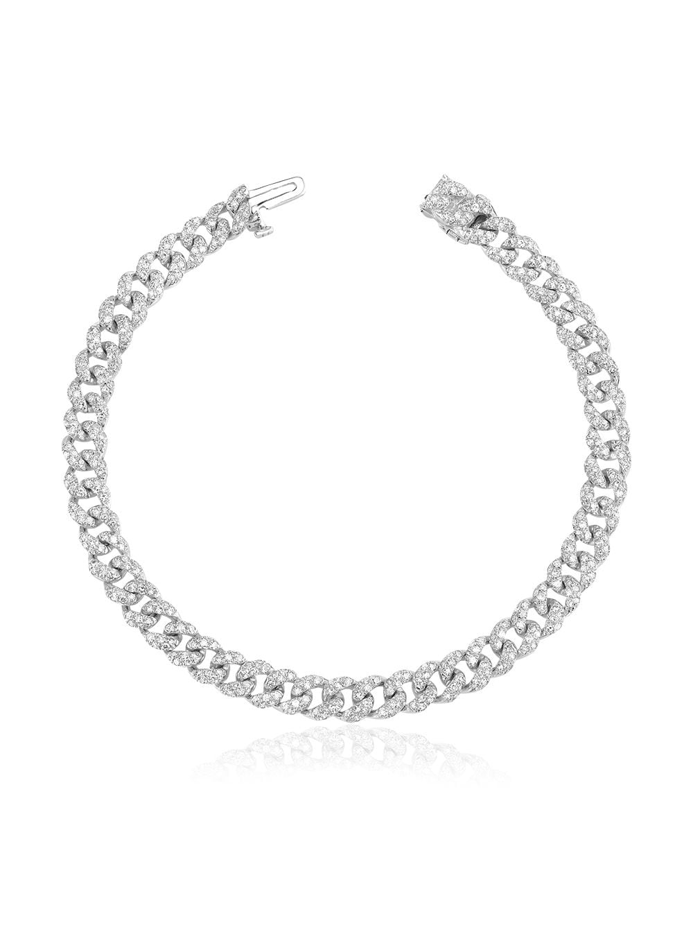 SHAY pavé diamond chain link bracelet - Silver von SHAY