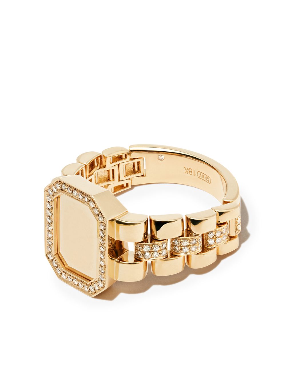 SHAY pavé frame diamond-embellished signet ring - Gold von SHAY