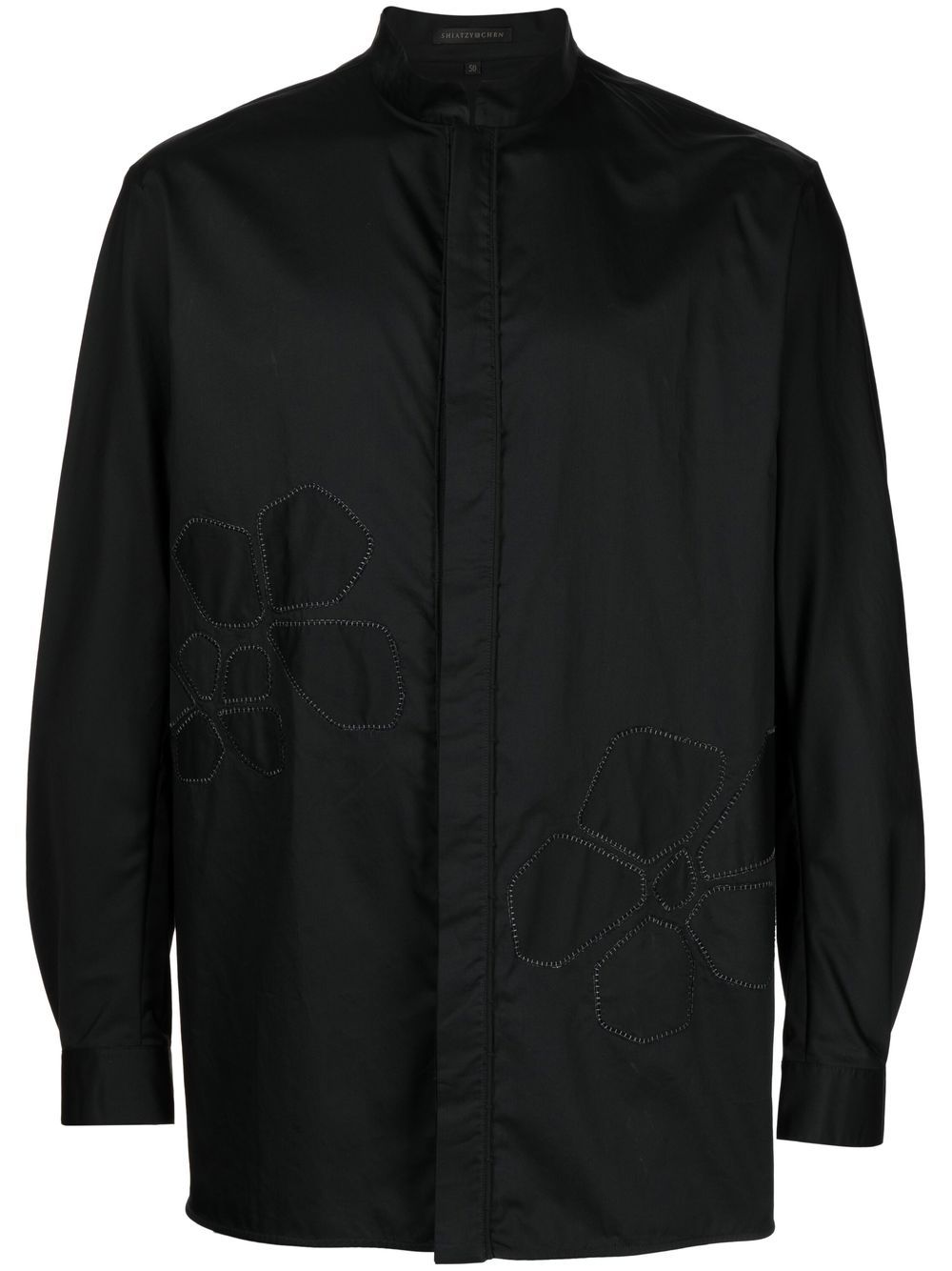 SHIATZY CHEN floral-embroidered cotton shirt - Black von SHIATZY CHEN