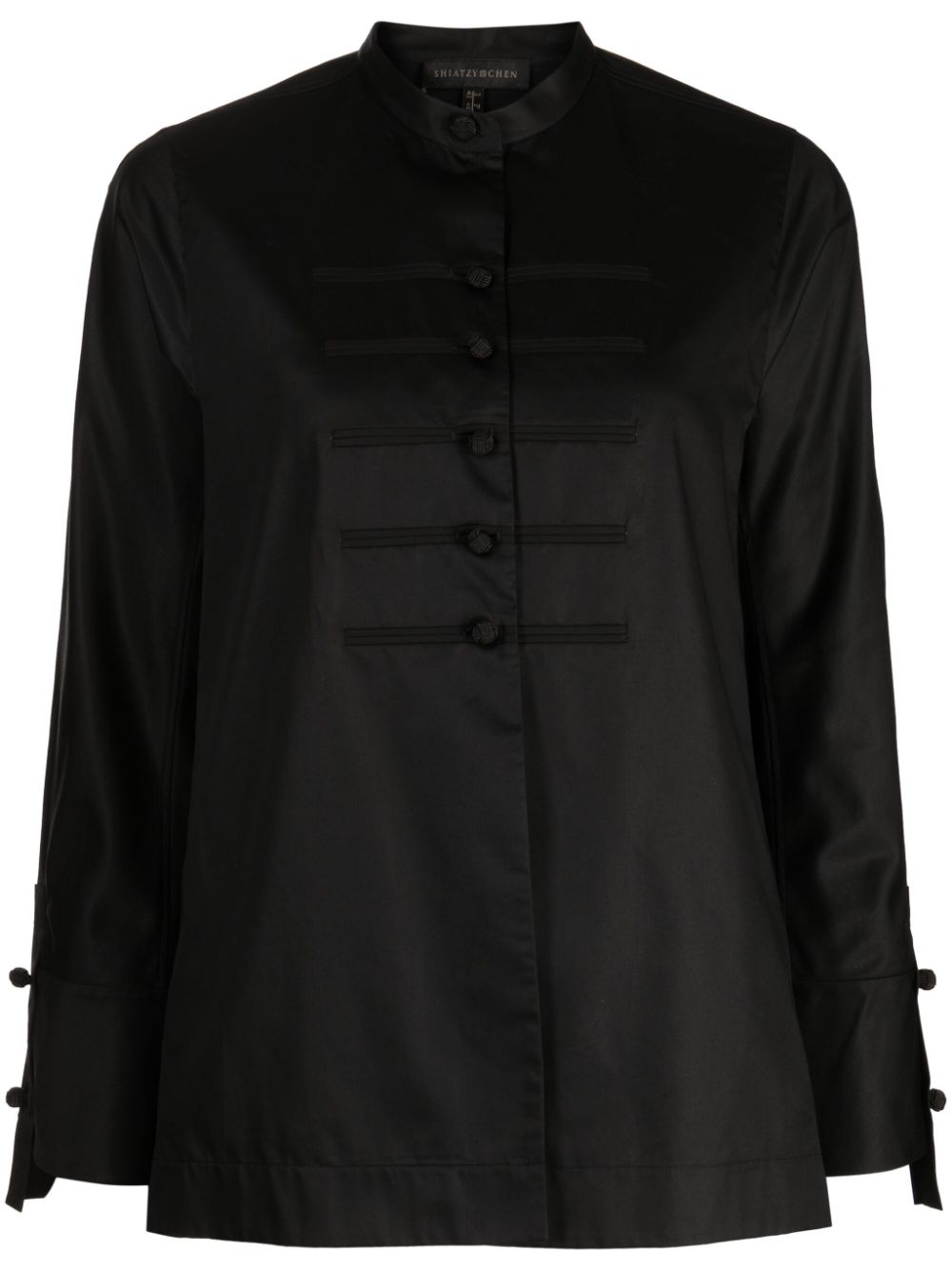 SHIATZY CHEN knotted-button poplin shirt - Black von SHIATZY CHEN