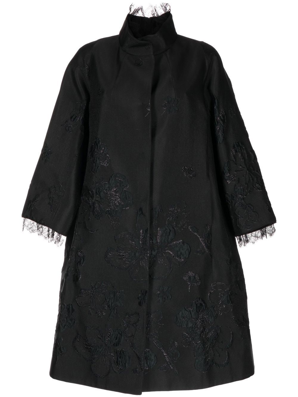 SHIATZY CHEN lace-collar embroidered coat - Black von SHIATZY CHEN