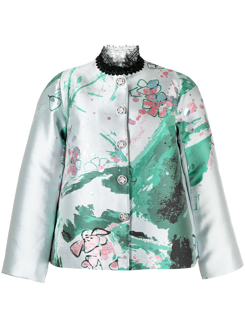 SHIATZY CHEN lace collar jacquard jacket - Green von SHIATZY CHEN