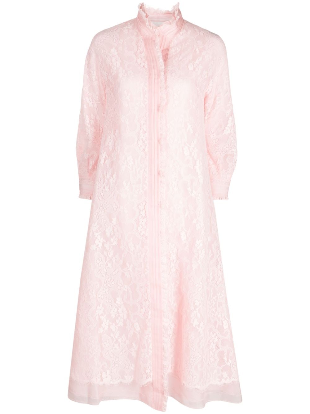 SHIATZY CHEN lace pleated single-breasted coat - Pink von SHIATZY CHEN