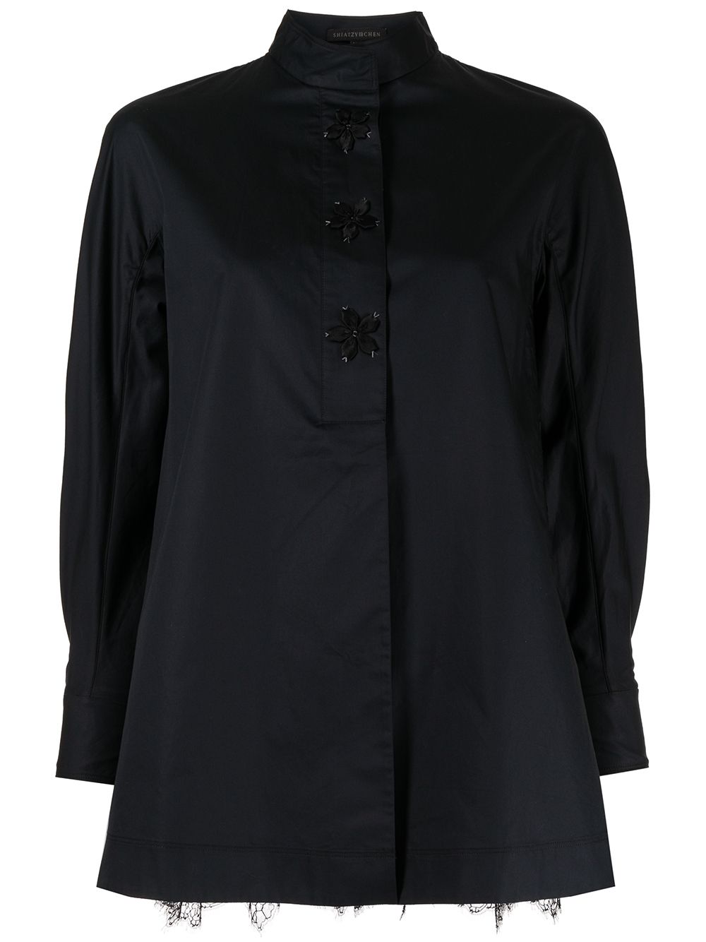 SHIATZY CHEN lace satin blossom shirt - Black von SHIATZY CHEN