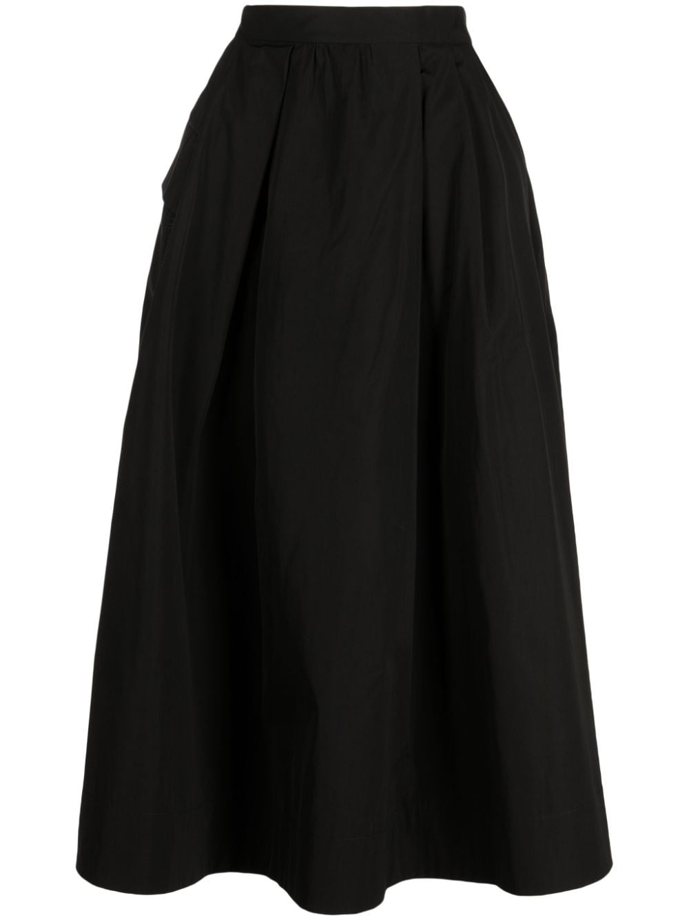 SHIATZY CHEN logo-embroidered asymmetric midi skirt - Black von SHIATZY CHEN