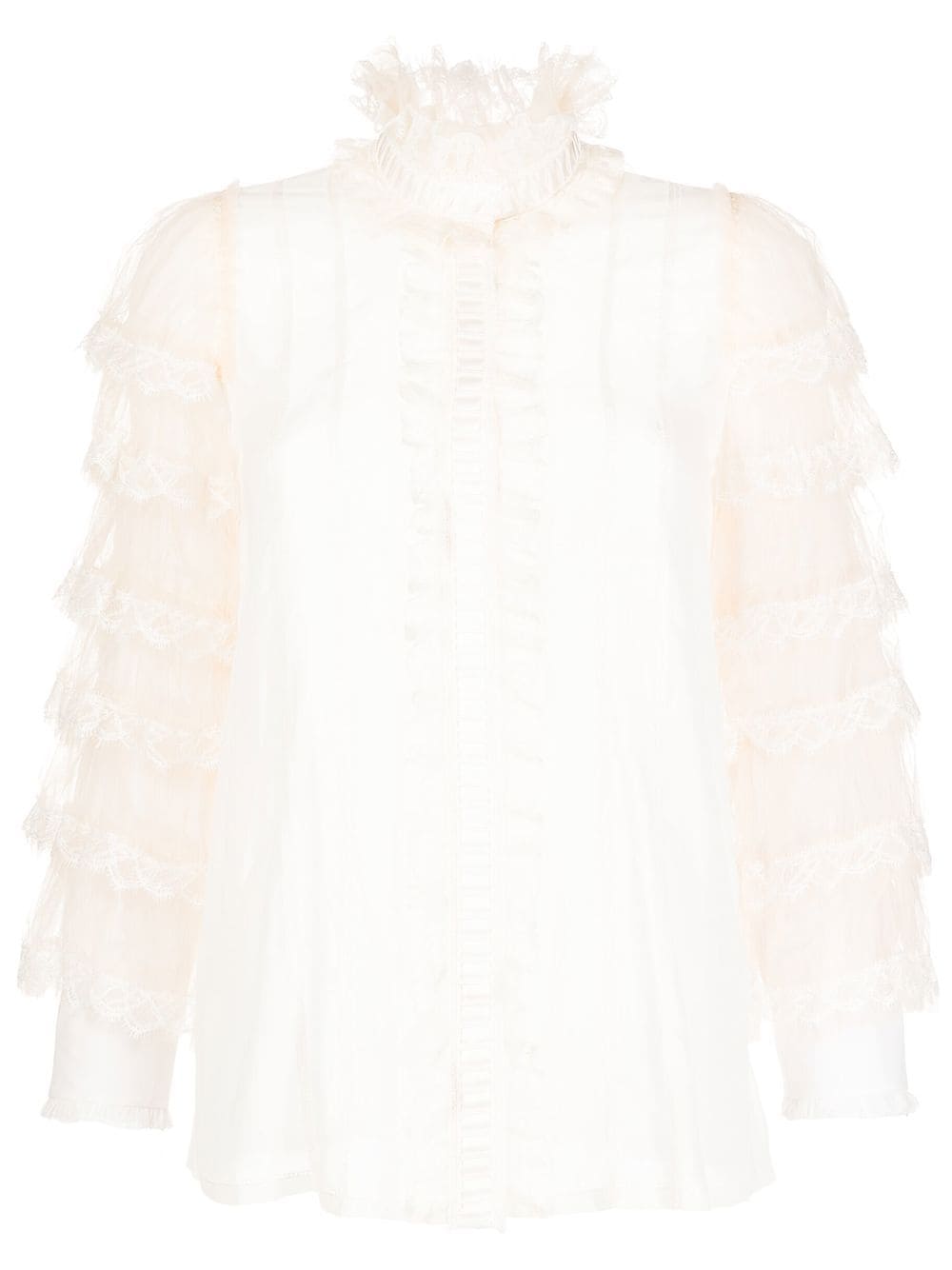 SHIATZY CHEN ruffled mulberry silk blouse - White von SHIATZY CHEN