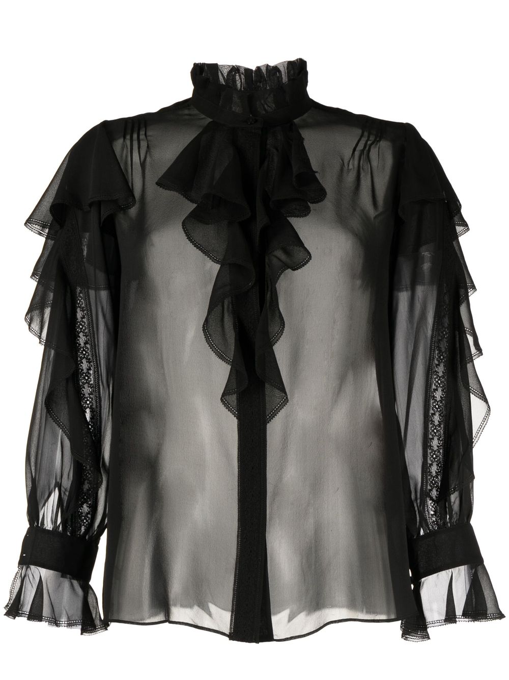 SHIATZY CHEN see-through silk shirt - Black von SHIATZY CHEN