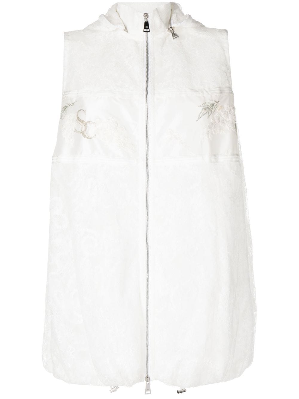 SHIATZY CHEN sleeveless sequin-embroidered lace jacket - White von SHIATZY CHEN