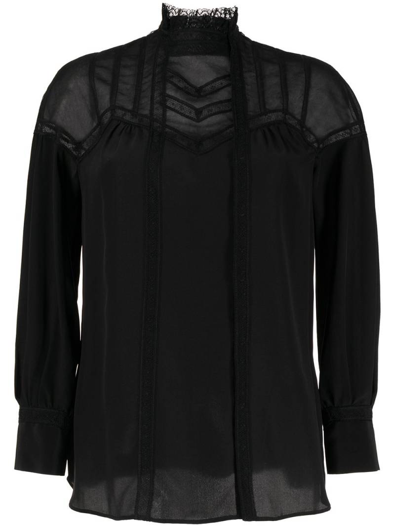 SHIATZY CHEN tulle panelled silk blouse - Black von SHIATZY CHEN
