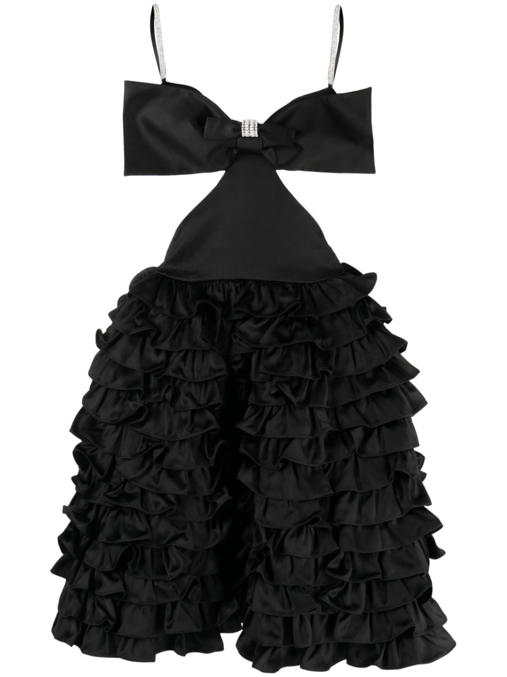 SHUSHU/TONG bow-detail gathered minidress - Black von SHUSHU/TONG