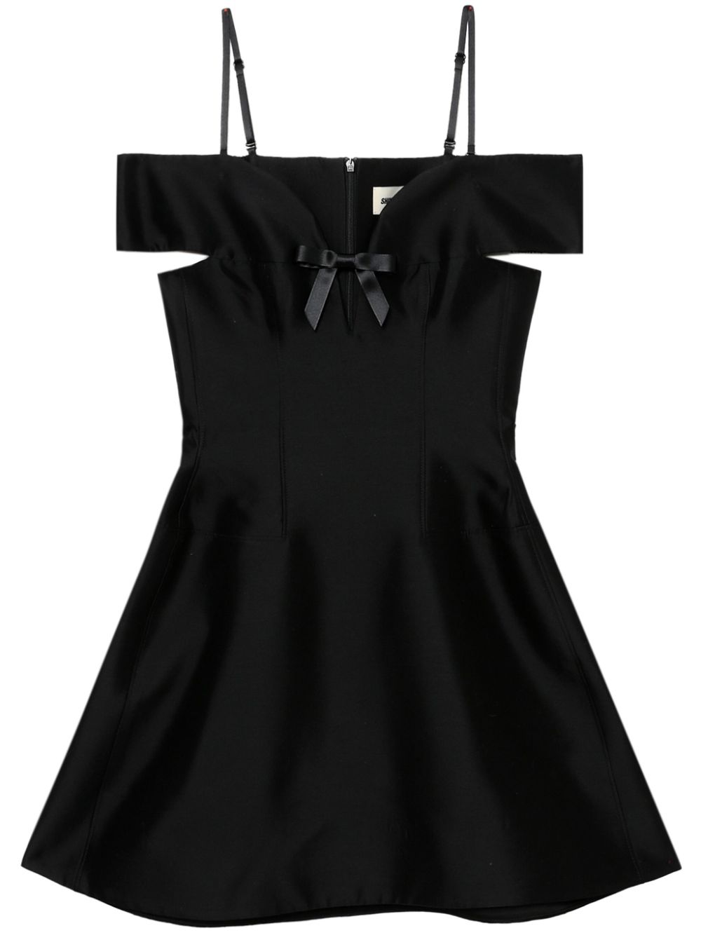 SHUSHU/TONG bow-detail off-shoulder minidress - Black