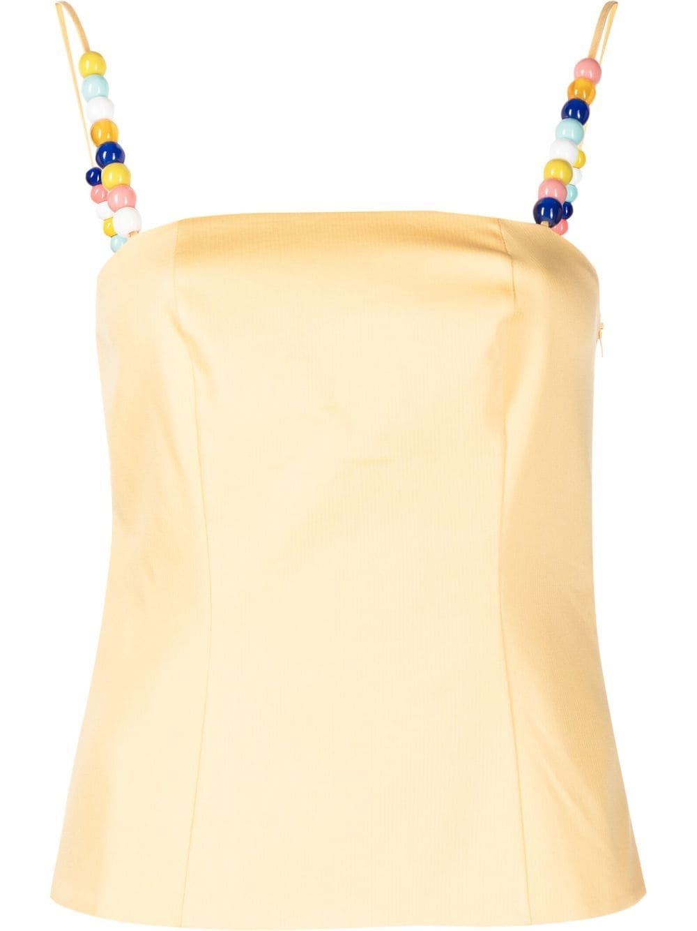 SIEDRES bead-embellished square-neck top - Yellow von SIEDRES