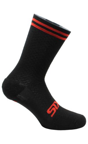 SIXS Kurze Socken MERINOS SOCKS - schwarz-rot (Grösse: 40/43) von SIXS