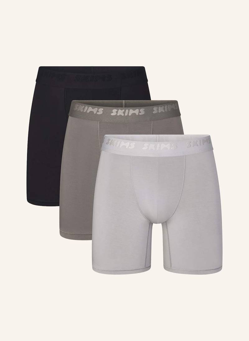 Skims 3er-Pack Boxershorts Skims Stretch grau von SKIMS