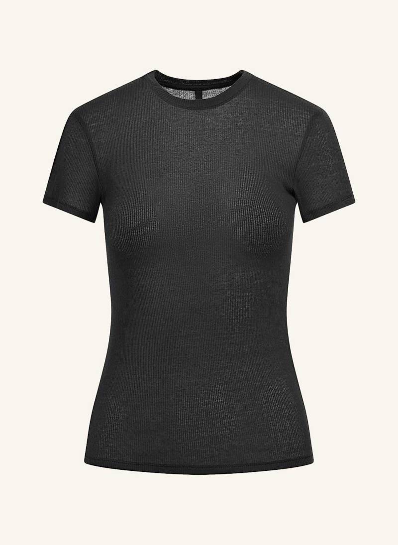 Skims Lounge-Shirt Sheer Cotton Rib schwarz von SKIMS