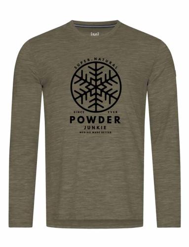 SN Super Natural M POWDER JUNKIE LS - olive ni mel/blk (Grösse: S) von SN Super Natural
