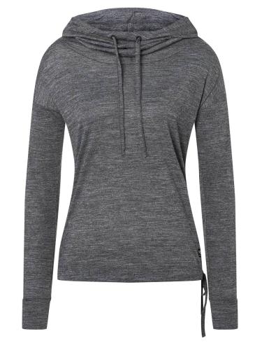 SN Super Natural W FUNNEL HOODIE - Caviar Melange (Grösse: S) von SN Super Natural