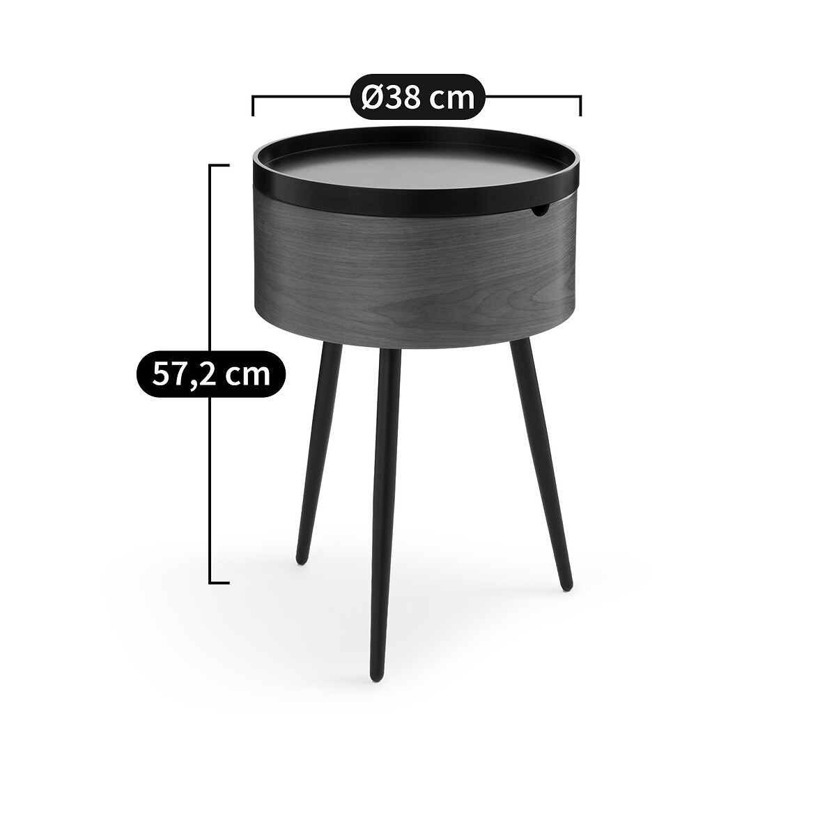 Nachttisch Orteo, Nussbaumfurnier von SO'HOME