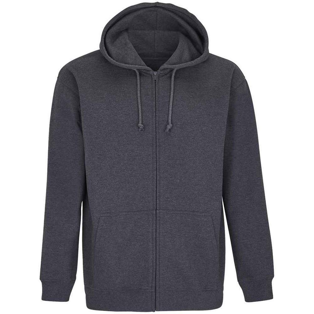 Carter Hoodie Mit Durchgehendem Reißverschluss Herren Charcoal Black M von SOLS