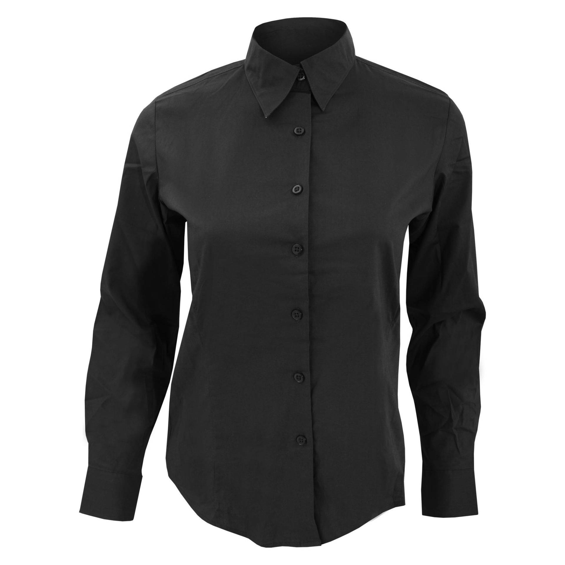 Eden Bluse Arbeitsbluse, Langarm Damen Schwarz L von SOLS