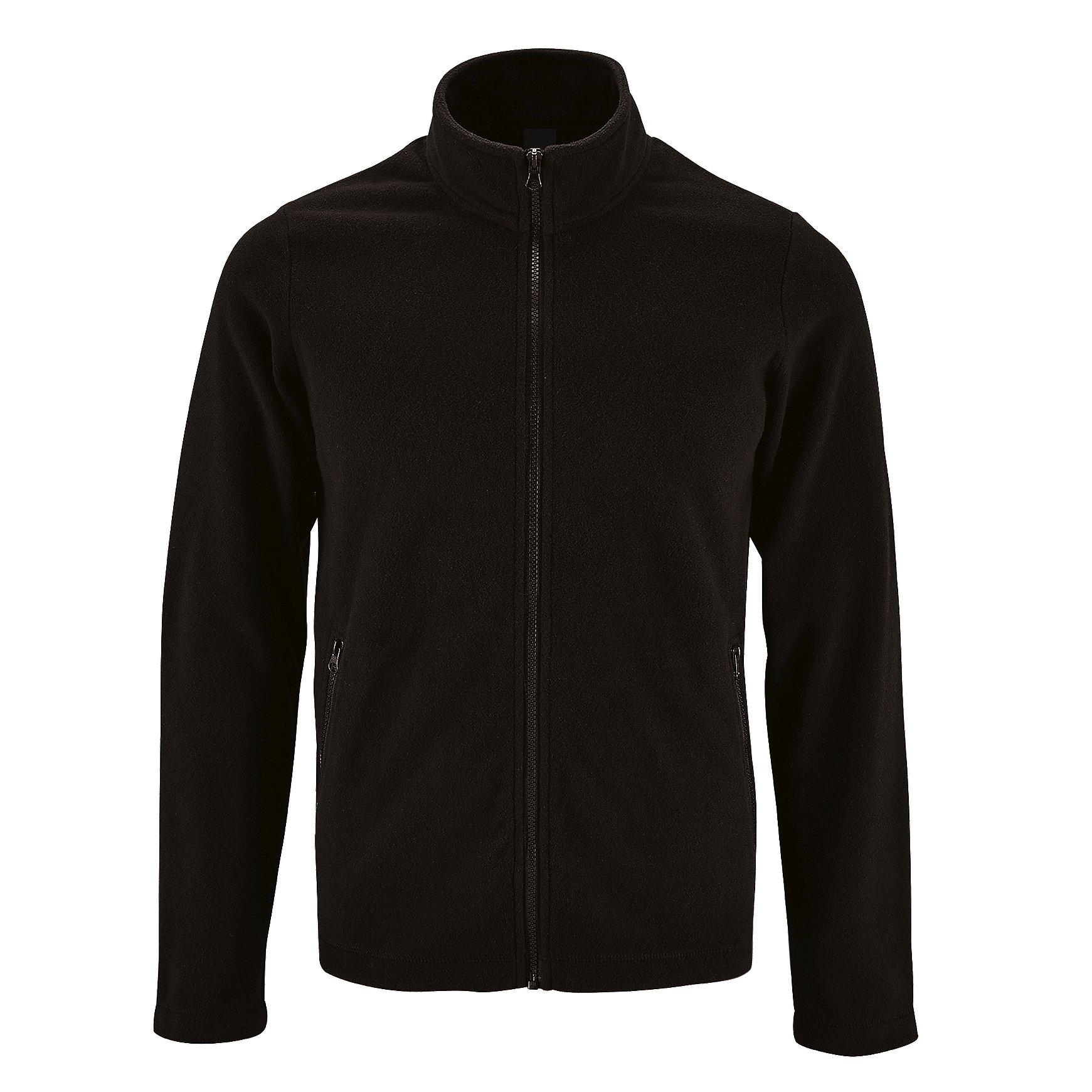 Fleecejacke Norman Herren Schwarz 3XL von SOLS