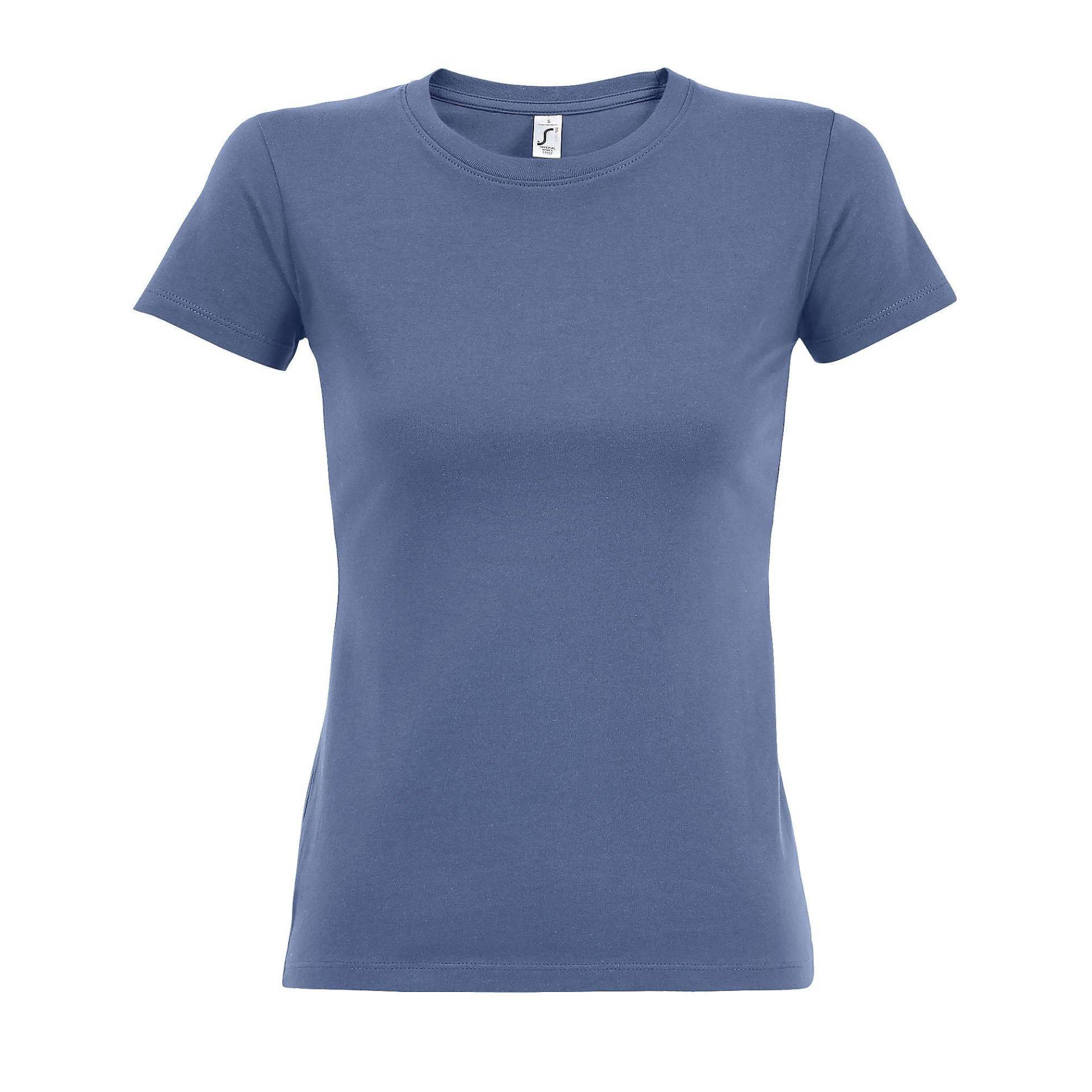 Imperial Tshirt, Kurzarm, Rundhalsausschnitt Damen Blau S von SOLS