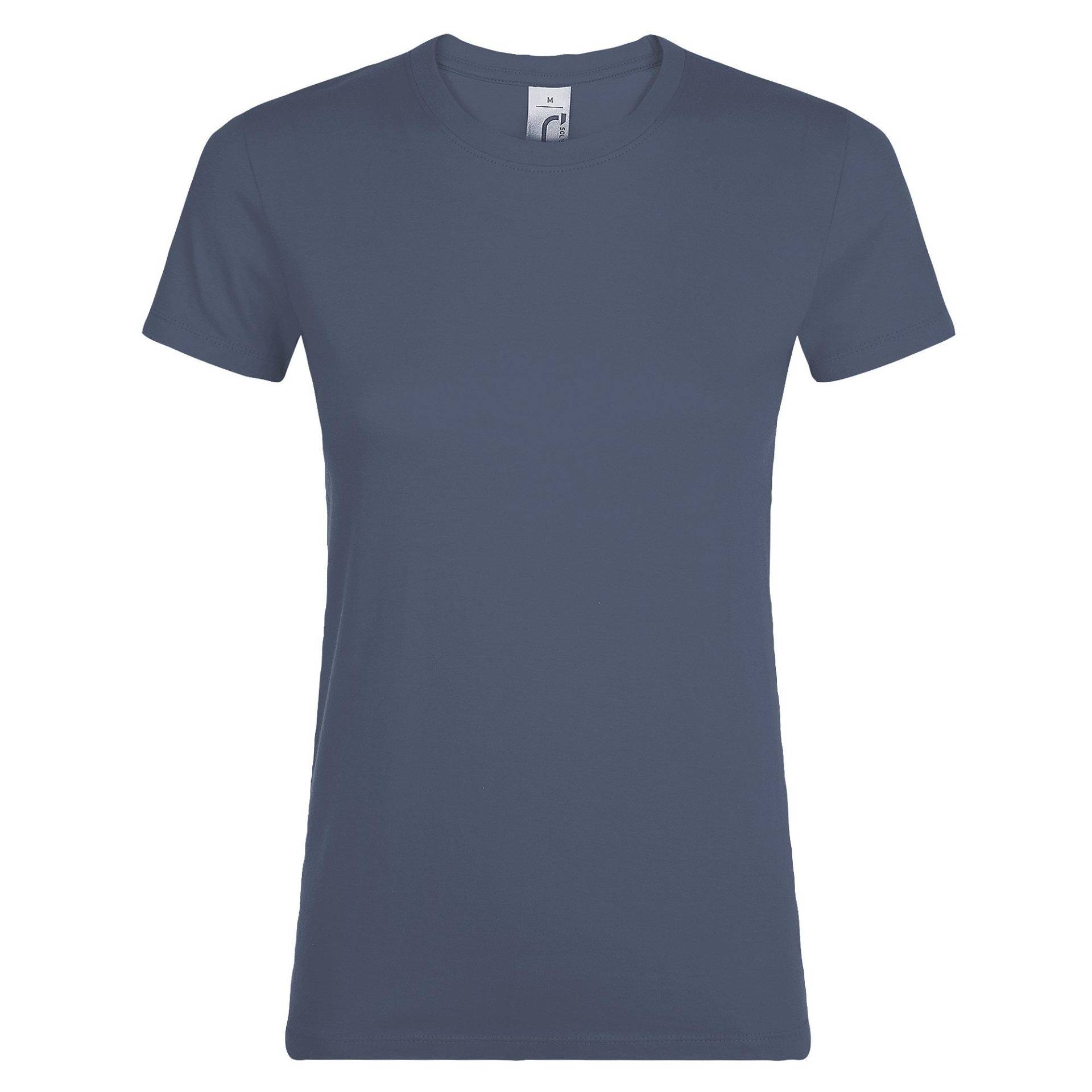Kurzarmtshirt Regent Damen Blau Denim XL von SOLS