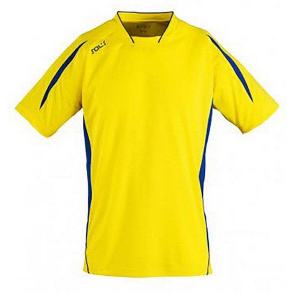 Maracana 2 Kurzarm Fußball Tshirt Jungen Gelb Bunt W52 von SOLS