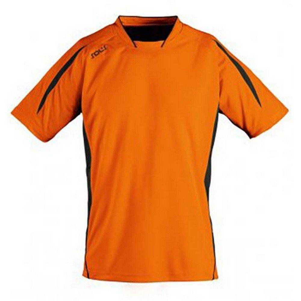 Maracana 2 Kurzarm Fußball Tshirt Jungen Orange 116 von SOLS