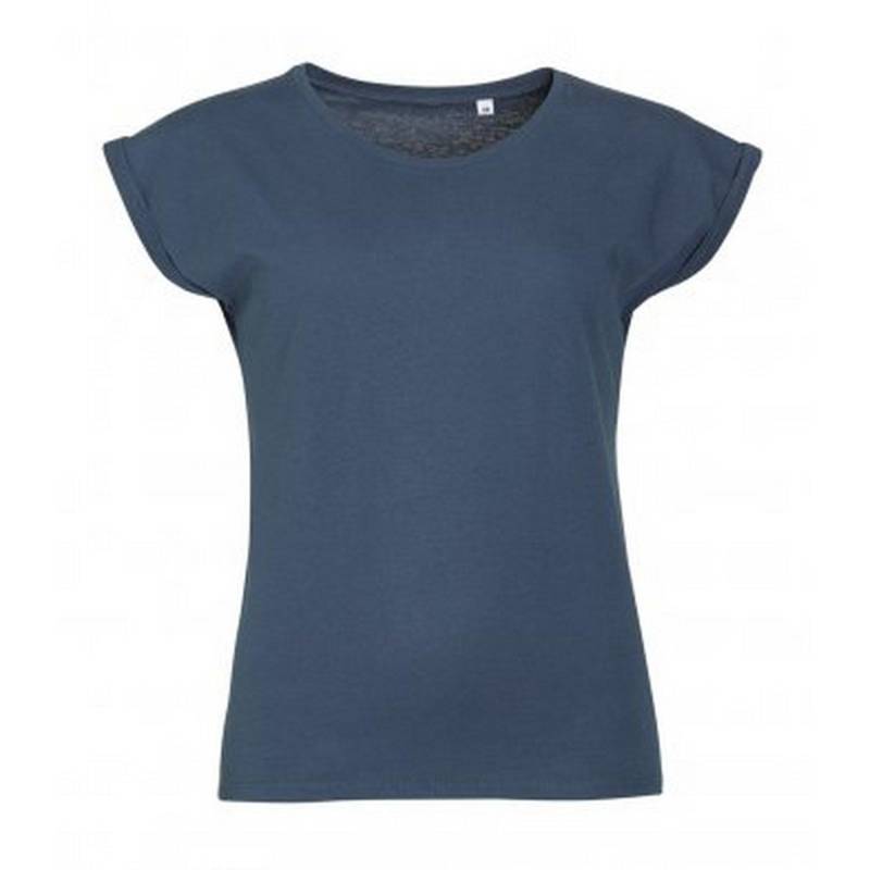 Melba Tshirt, Kurzärmlig Damen Blau Denim S von SOLS