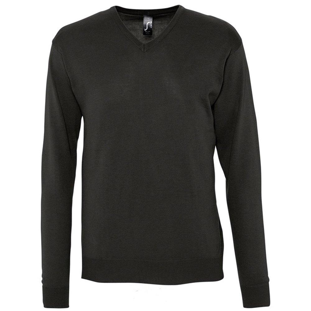 Mens Galaxy Sweater Pullover Mit Vausschnitt Herren Schwarz 3XL von SOLS