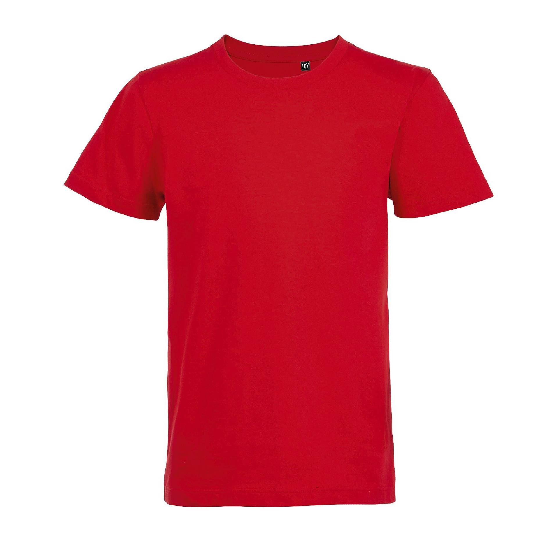 Milo Organik Kurzarm Tshirt Jungen Rot Bunt 104 von SOLS