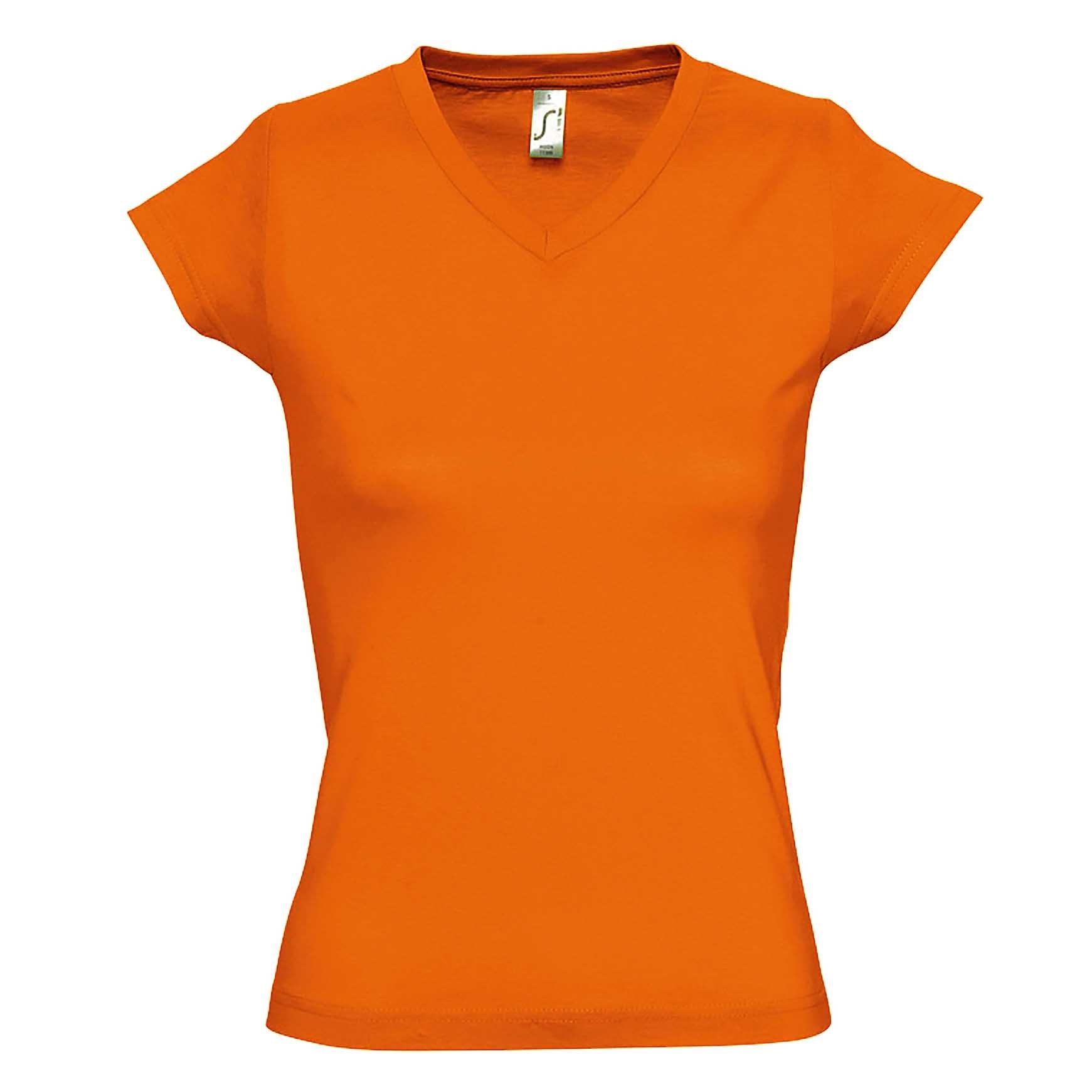 Moon Tshirt, Kurzarm, Vausschnitt Damen Orange S von SOLS