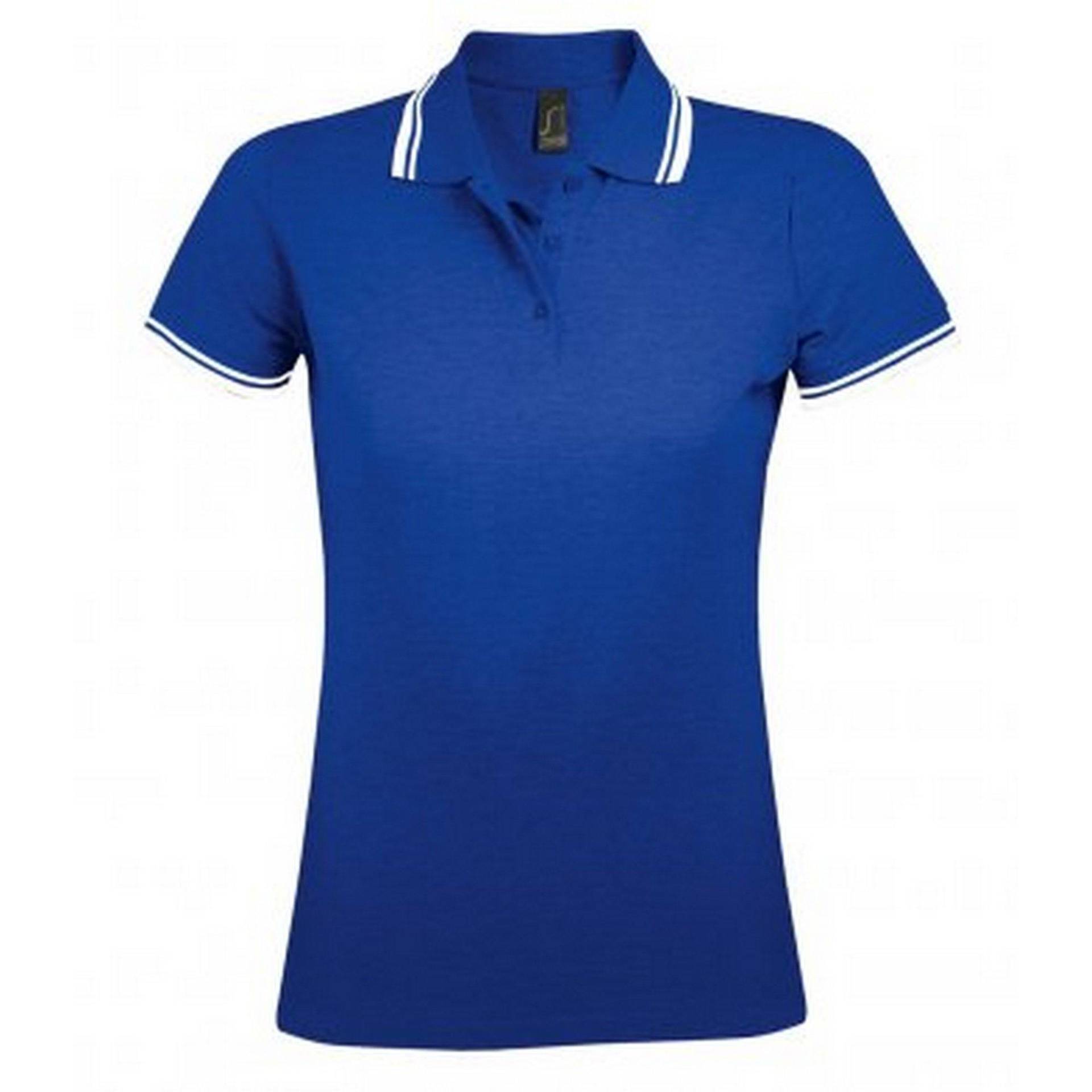 Pasadena Pique Poloshirt, Kurzärmlig Damen Horizon Blue XXL von SOLS