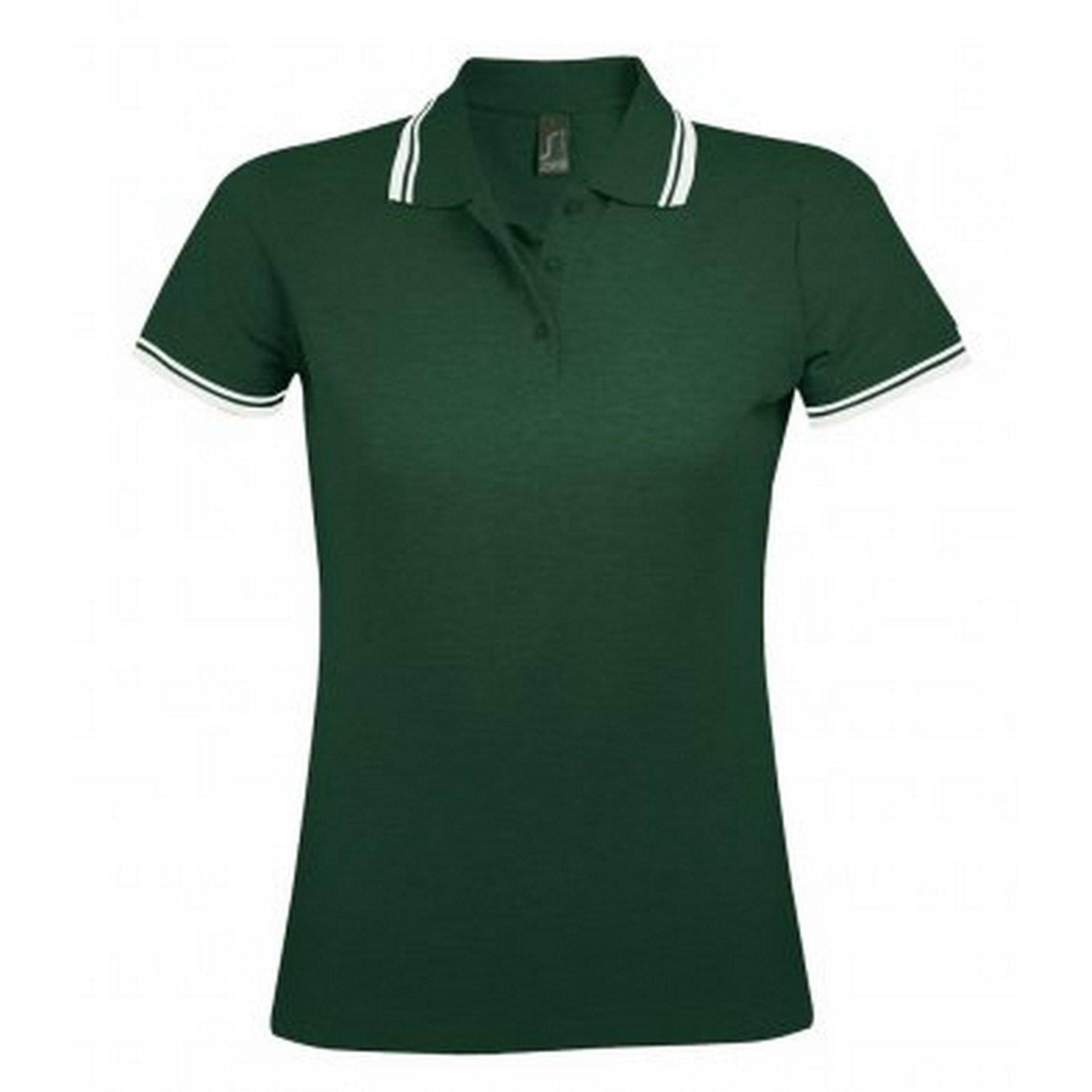 Pasadena Pique Poloshirt, Kurzärmlig Damen Waldgrün XL von SOLS