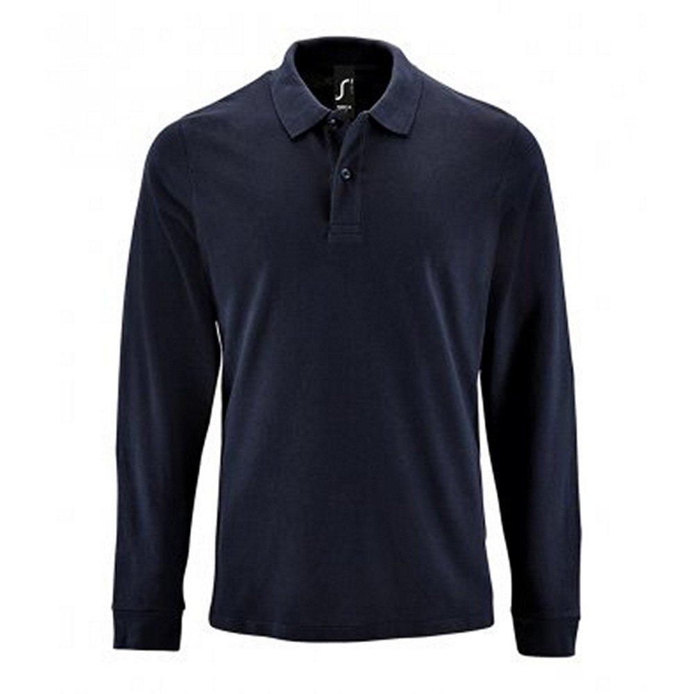 Perfect Langarm Pique Polohemd Herren Marine 3XL von SOLS